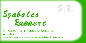 szabolcs ruppert business card